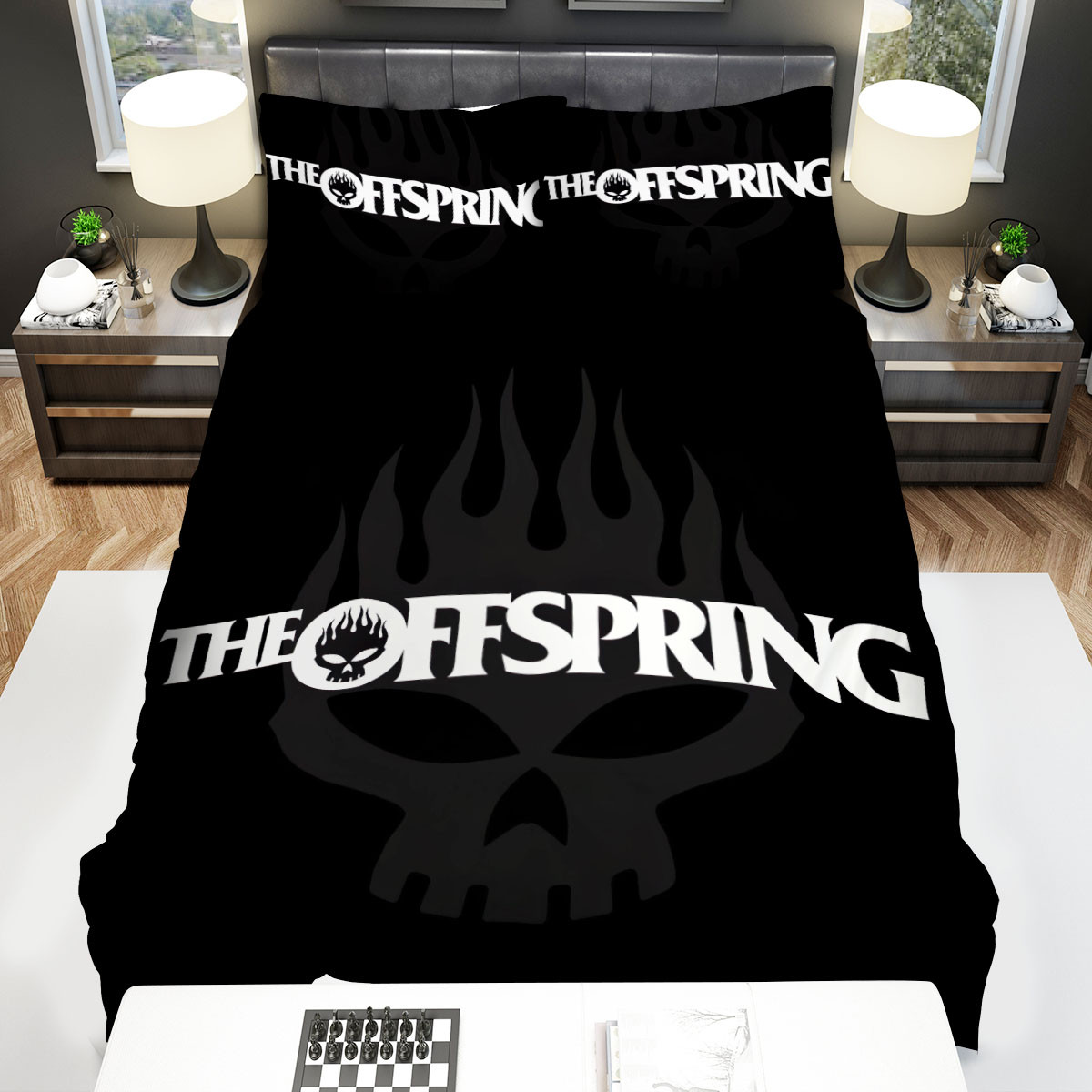 the offspring skull logo 2 bed sheets spread comforter duvet cover bedding sets q0cei