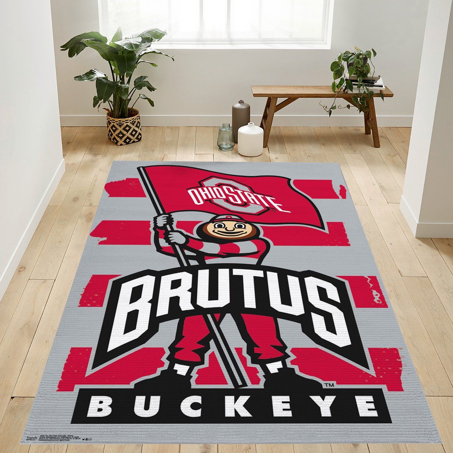 the ohio state university buckeyes brutus rug custom size and printing 0