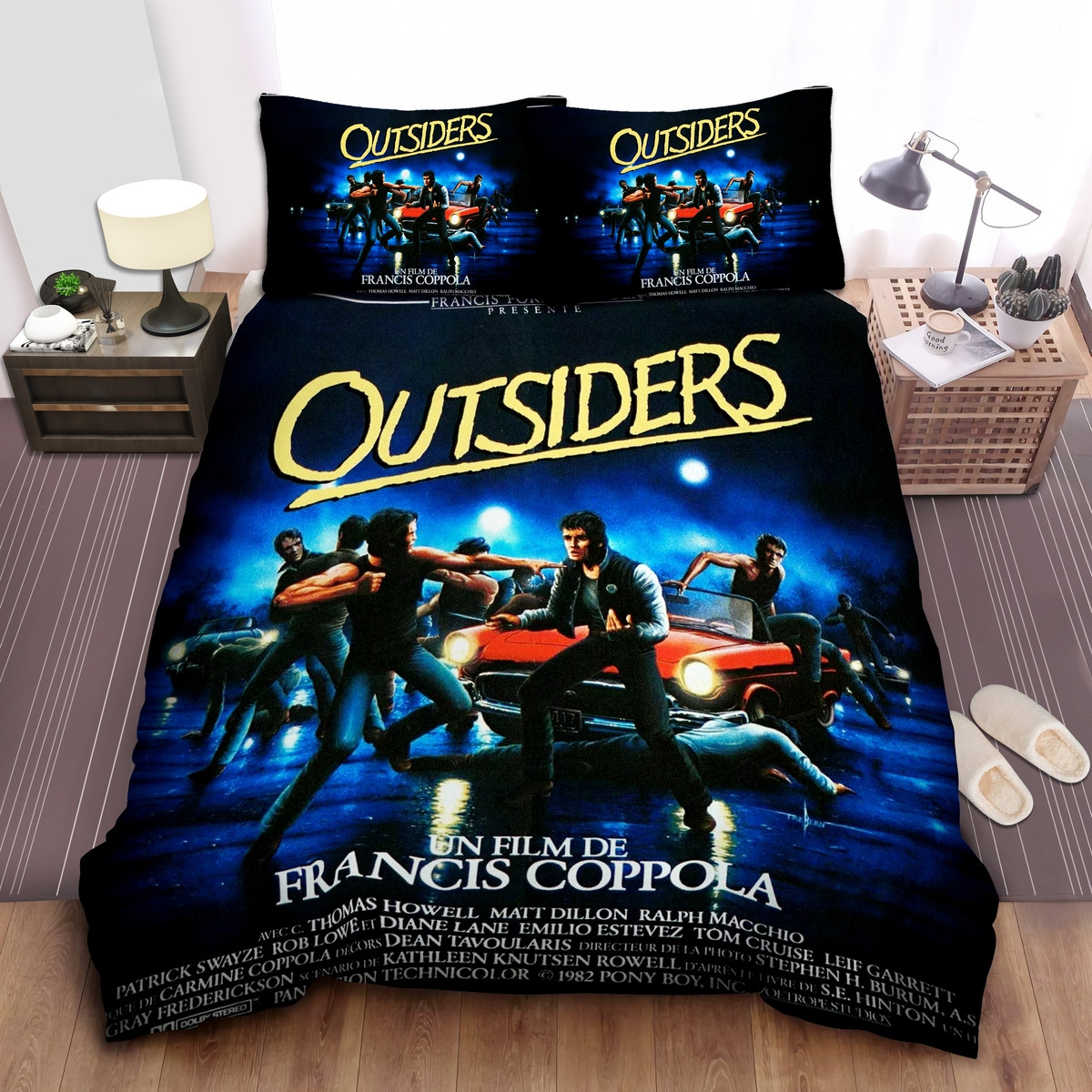 the outsiders fighting illustration bed sheets spread comforter duvet cover bedding sets m3cvt