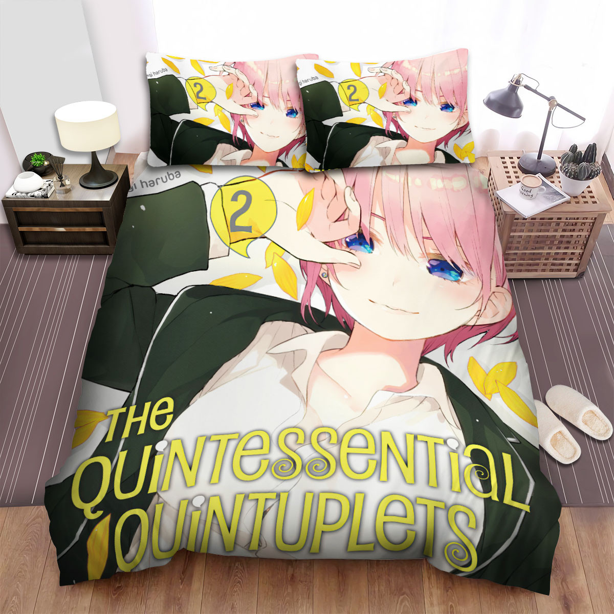 the quintessential quintuplets volume 2 art cover bed sheets spread duvet cover bedding sets s94bb