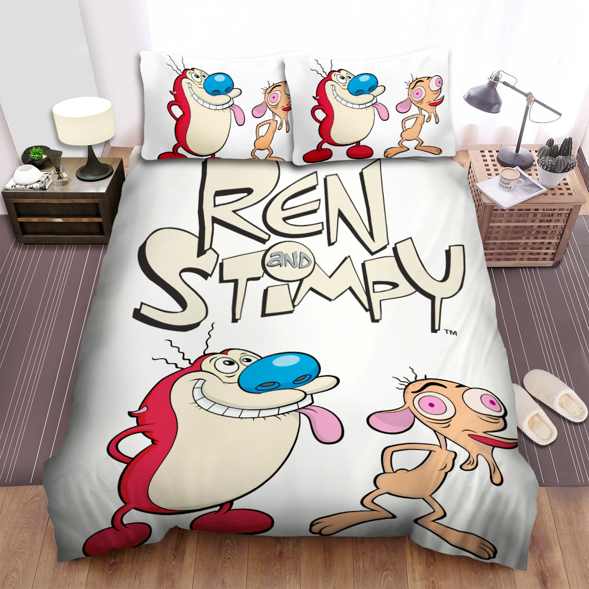 the ren and stimpy show digital illustration bed sheets spread duvet cover bedding sets gzvqb