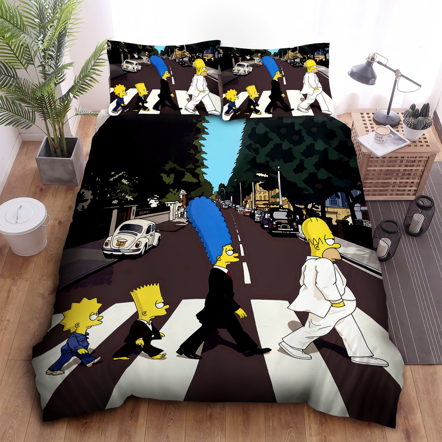 the simpsons at abbey road as the beatles duvet cover bedroom sets comfortable bedding sets bybht