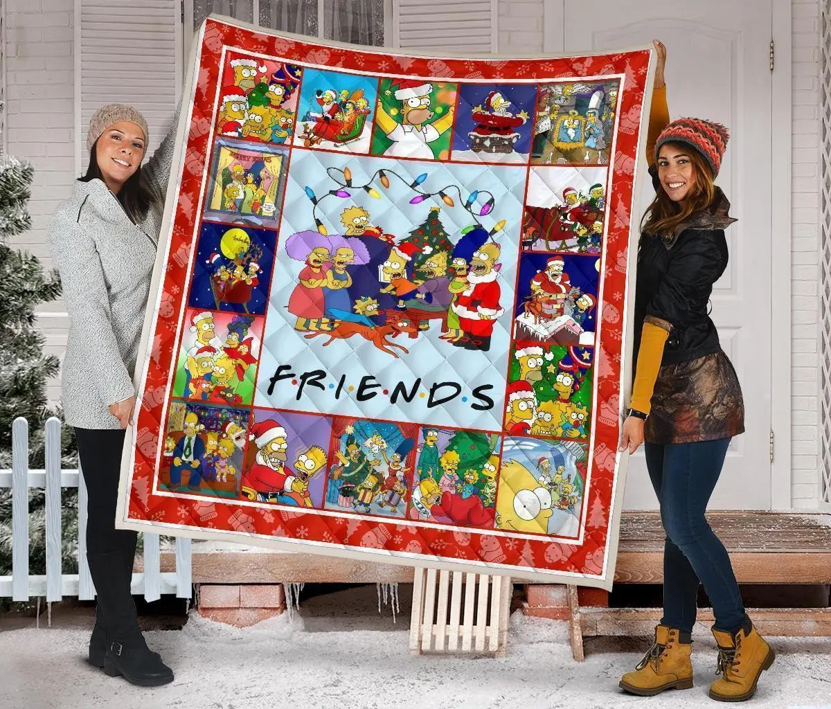 the simpsons christmas quilt blanket xmas gift idea 85a20