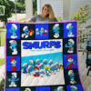 the smurfs quilt blanket for fans home decor gift 2a