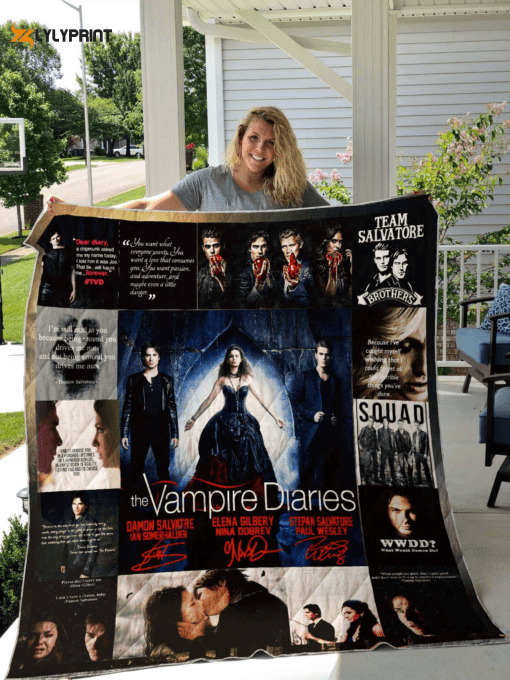 the vampire diaries quilt blanket for fans home decor gift 2b