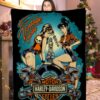 the vintage garage motor cycles harley davidson blanket lyy8d