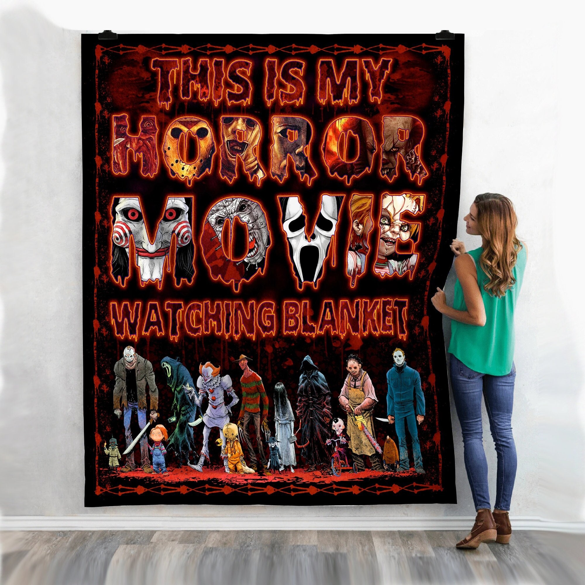 this is my horror movie watching halloween blanket quilt rneex