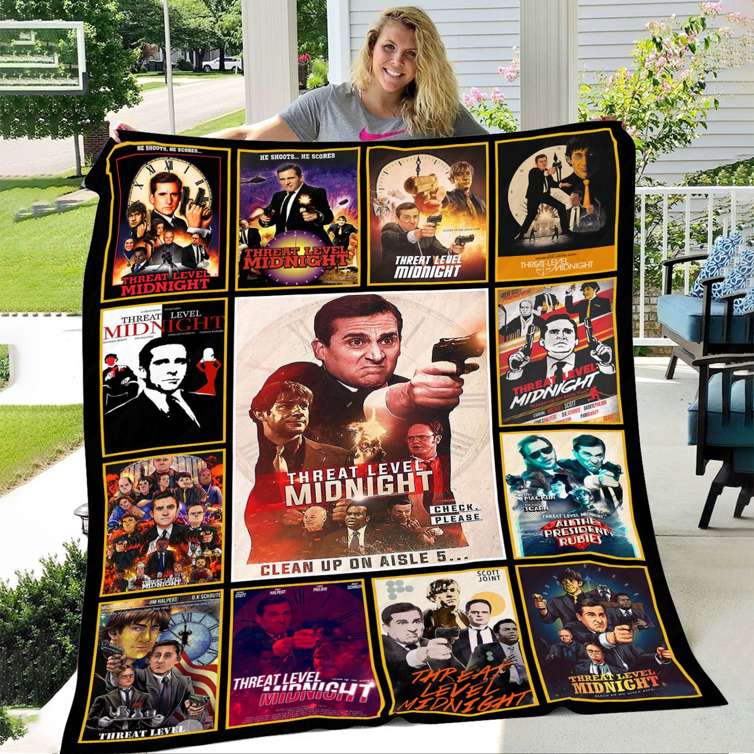 threat level midnight throw blanket b6xah