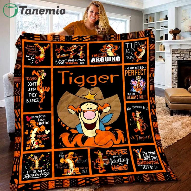 tigger blanket winnie the pooh tigger fleece blanket tigger couch sofa blanket tigger birthday gift christmas xmas gifts quilt blanket 20230924015807363