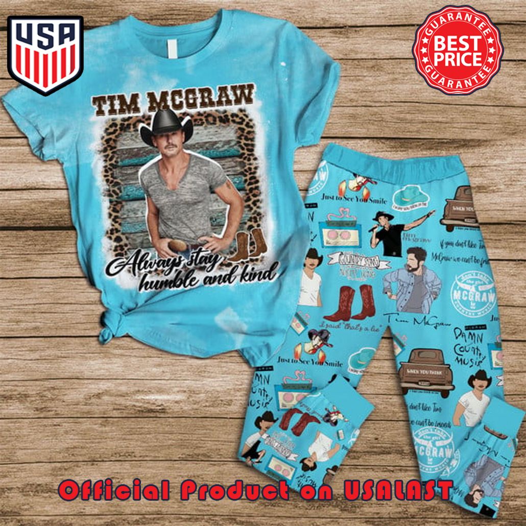 tim mcgraw always stay humble and kind pajamas set 1 OFcyh