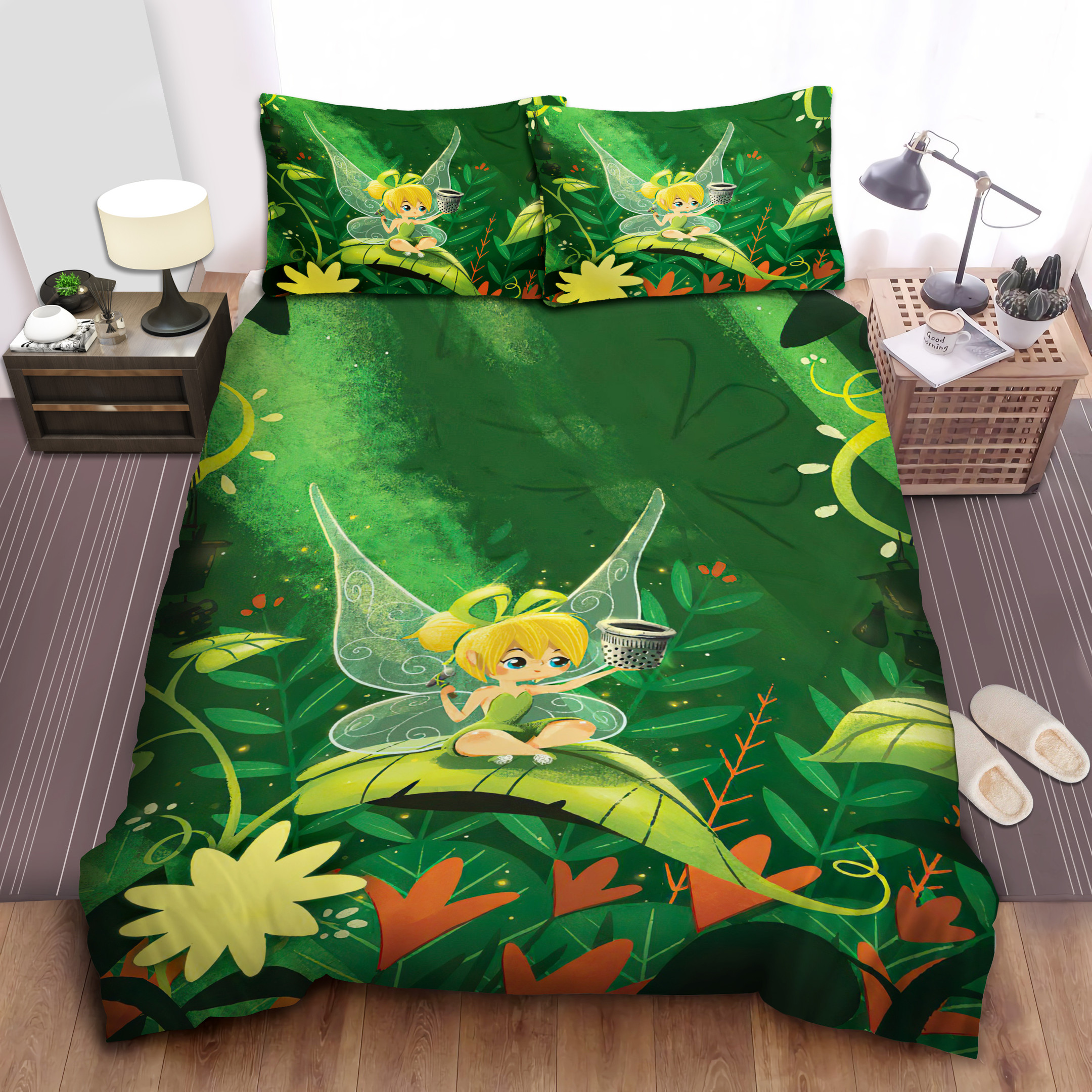 tinkerbell sitting on the leaf duvet cover bedroom sets comfortable bedding sets w4lb1