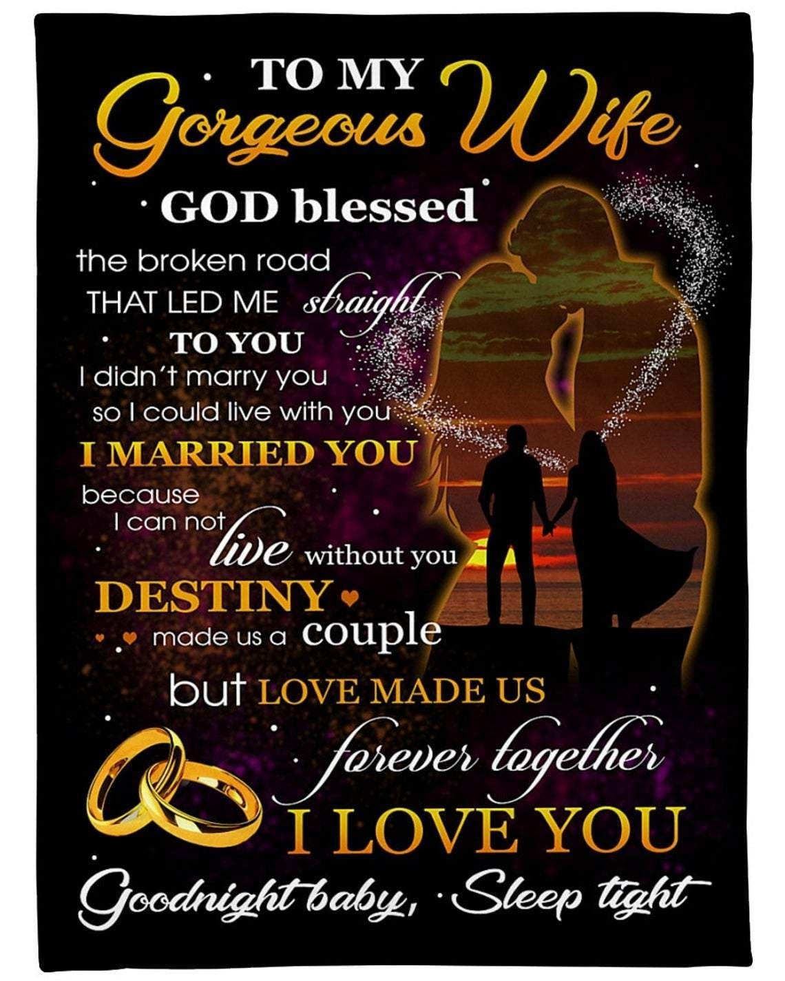 to my gorgeous wife love made us forever together throw blanket vvwsm