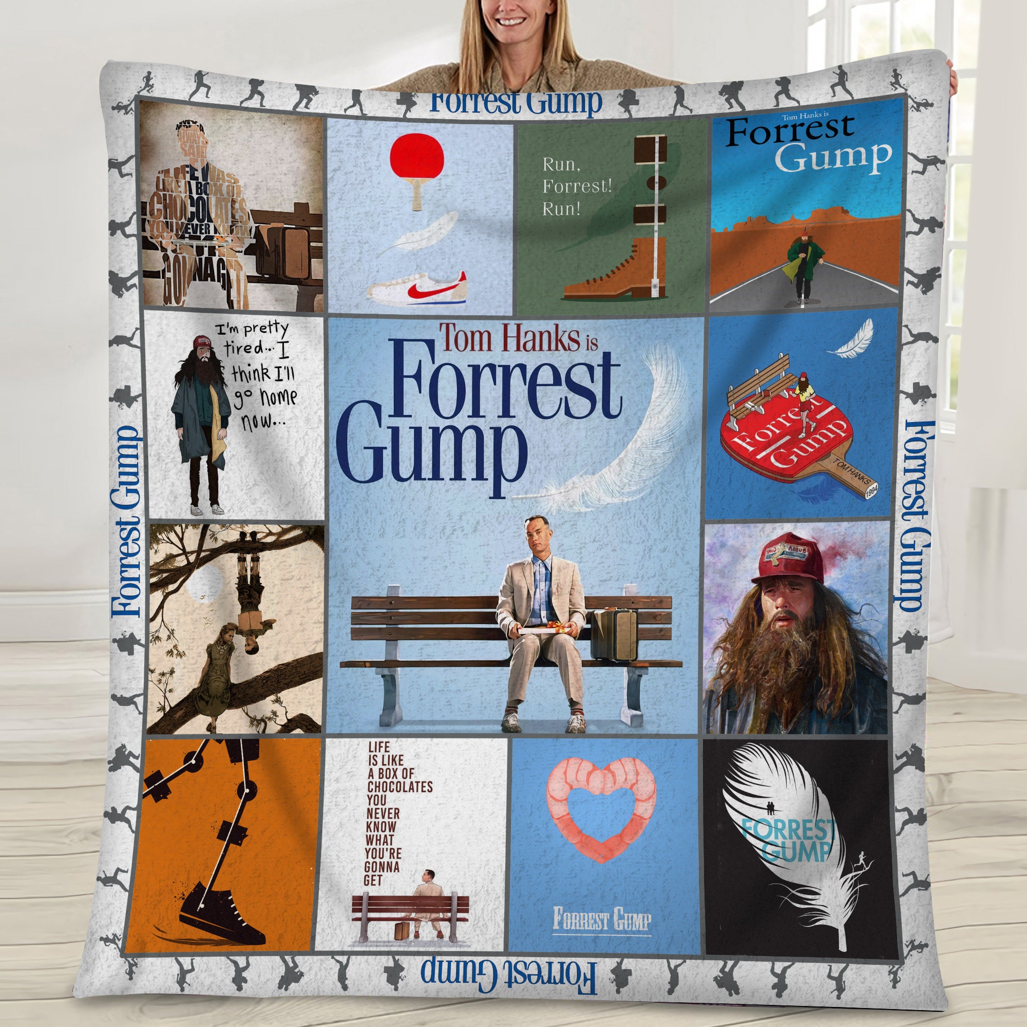 tom hanks is forrest gump classic movie blanket rxsqx