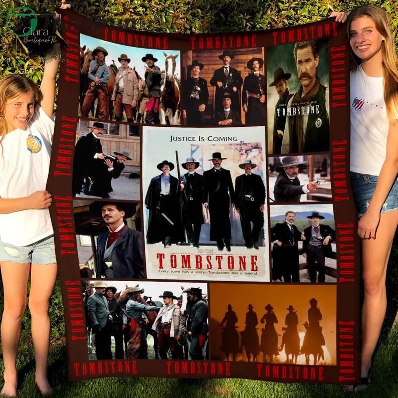 tombstone justice is coming fleece blanket mink sherpa blanket tombstone blanket western movie quilt western cowboy quilt quilt blanket 20230924092451139