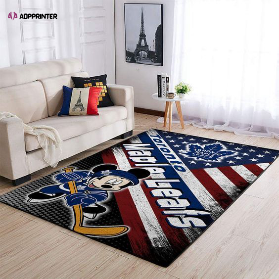 toronto maple leafs mickey rug living room floor decor fan gifts