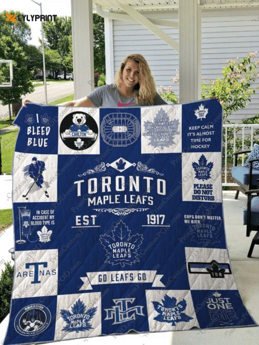 toronto maple leafs quilt blanket for fans home decor gift