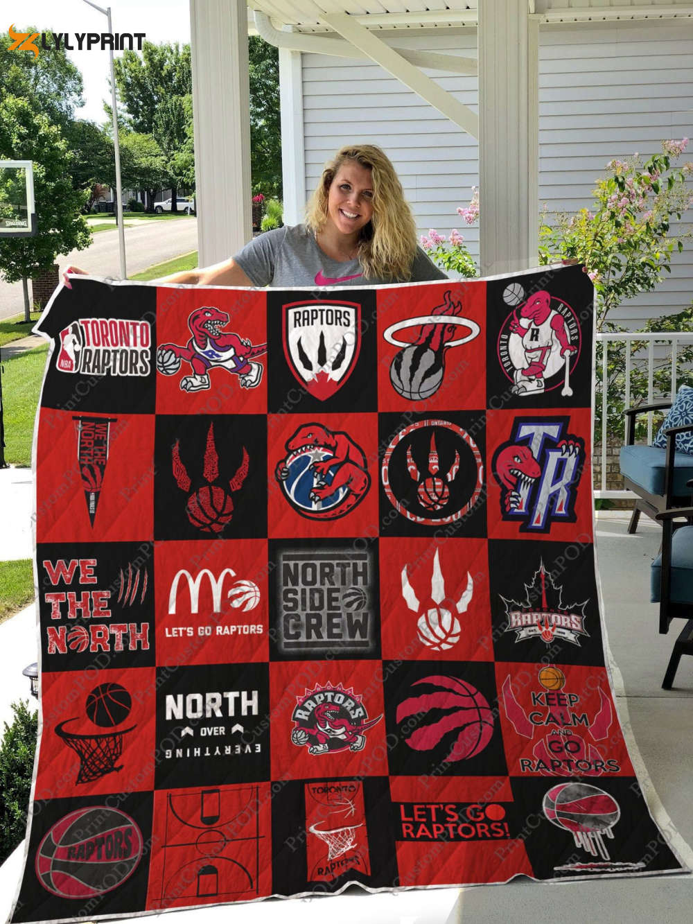 toronto raptors quilt blanket for fans home decor gift