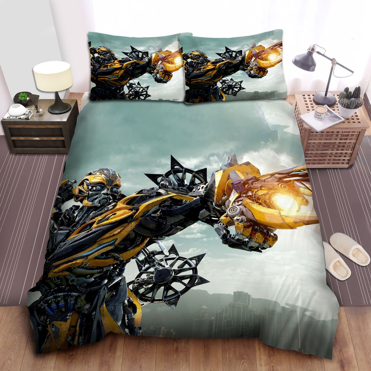 transformer bumblebee ready to fire duvet cover bedroom sets comfortable bedding sets notgu