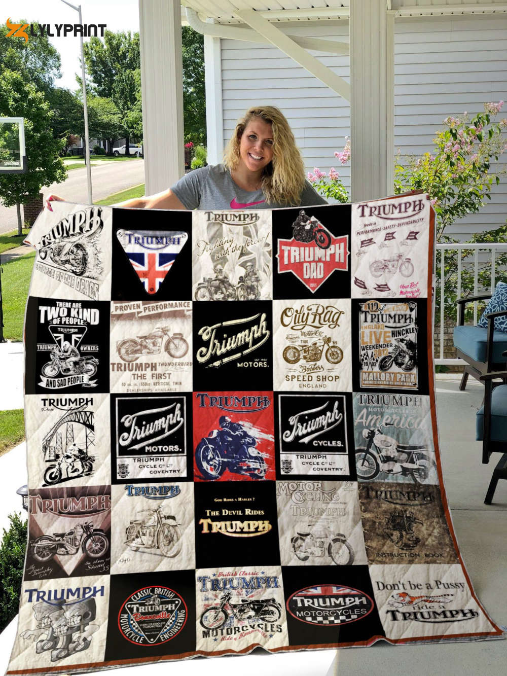 triumph quilt blanket for fans home decor gift 2b