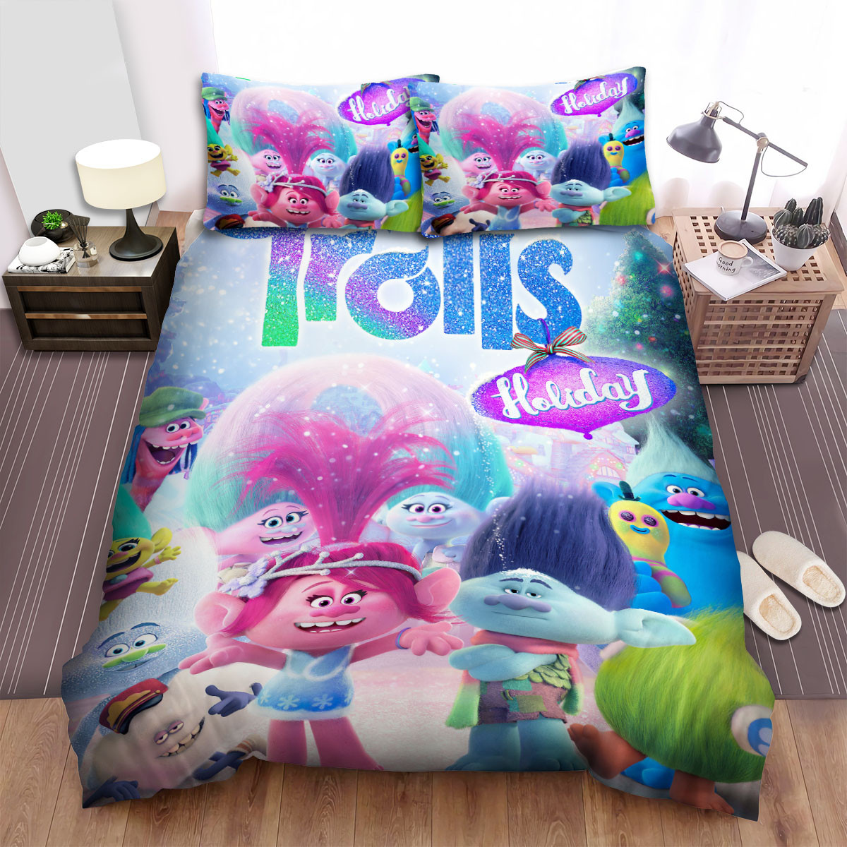 trolls characters enjoying the holiday duvet cover bedroom sets comfortable bedding sets ntcyk