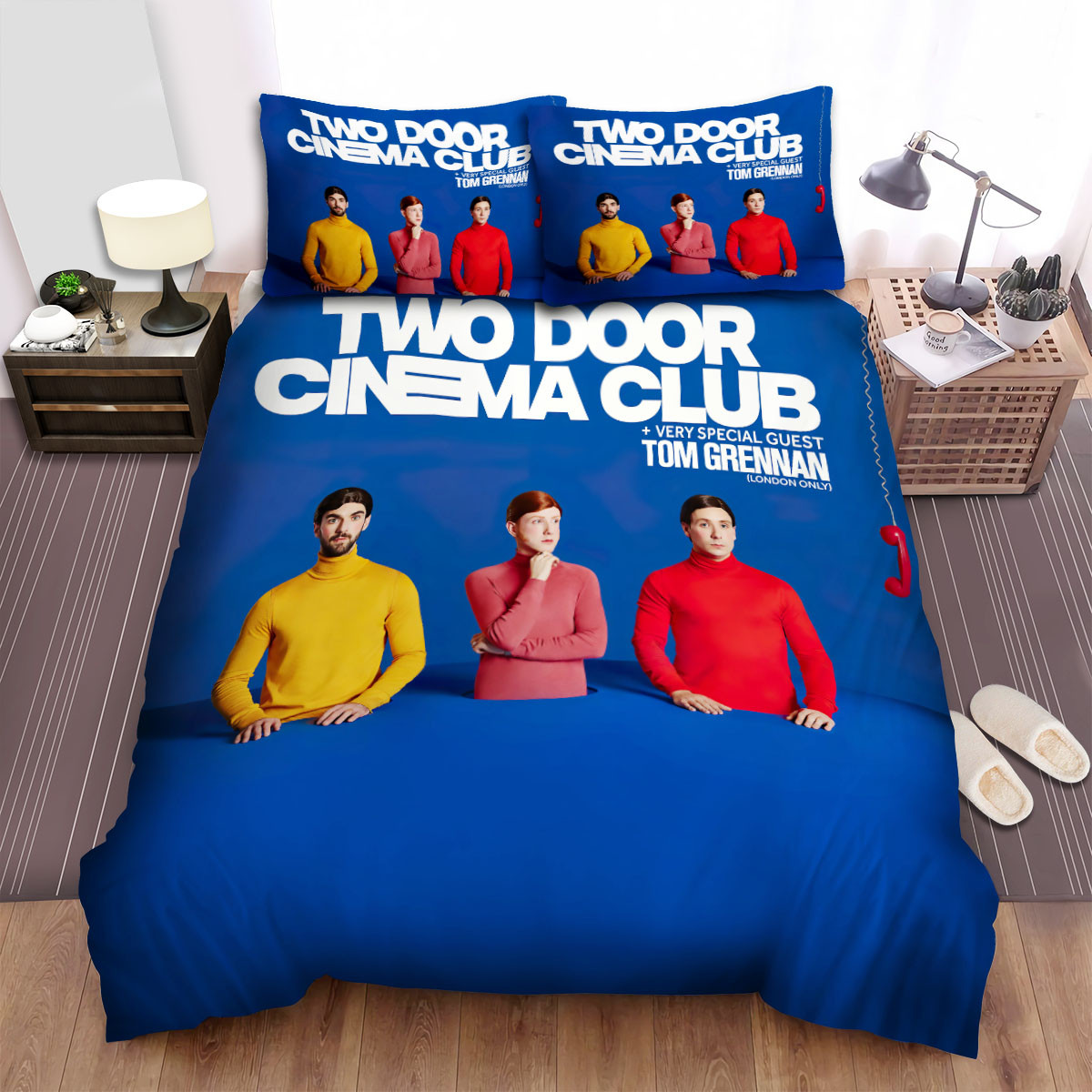 two door cinema club music blue background bed sheets spread comforter duvet cover bedding sets 85ffy