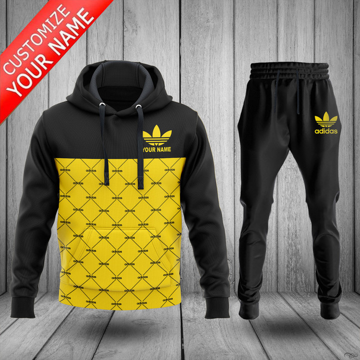 uXYXK8Xi T090822 77xxxAdidas Personalized Yellow Luxury Hoodie Jogger Pants 157