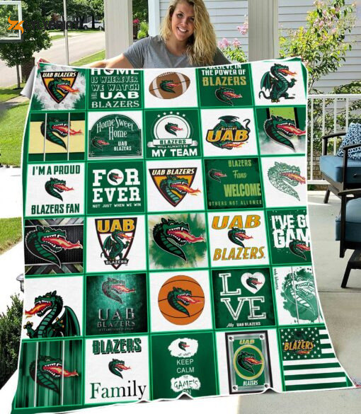 uab blazers 2 quilt blanket for fans home decor gift 1