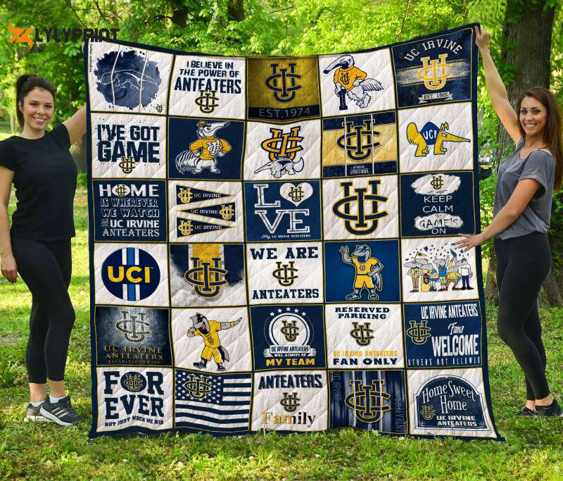 uc irvine anteaters quilt blanket for fans home decor gift 2b