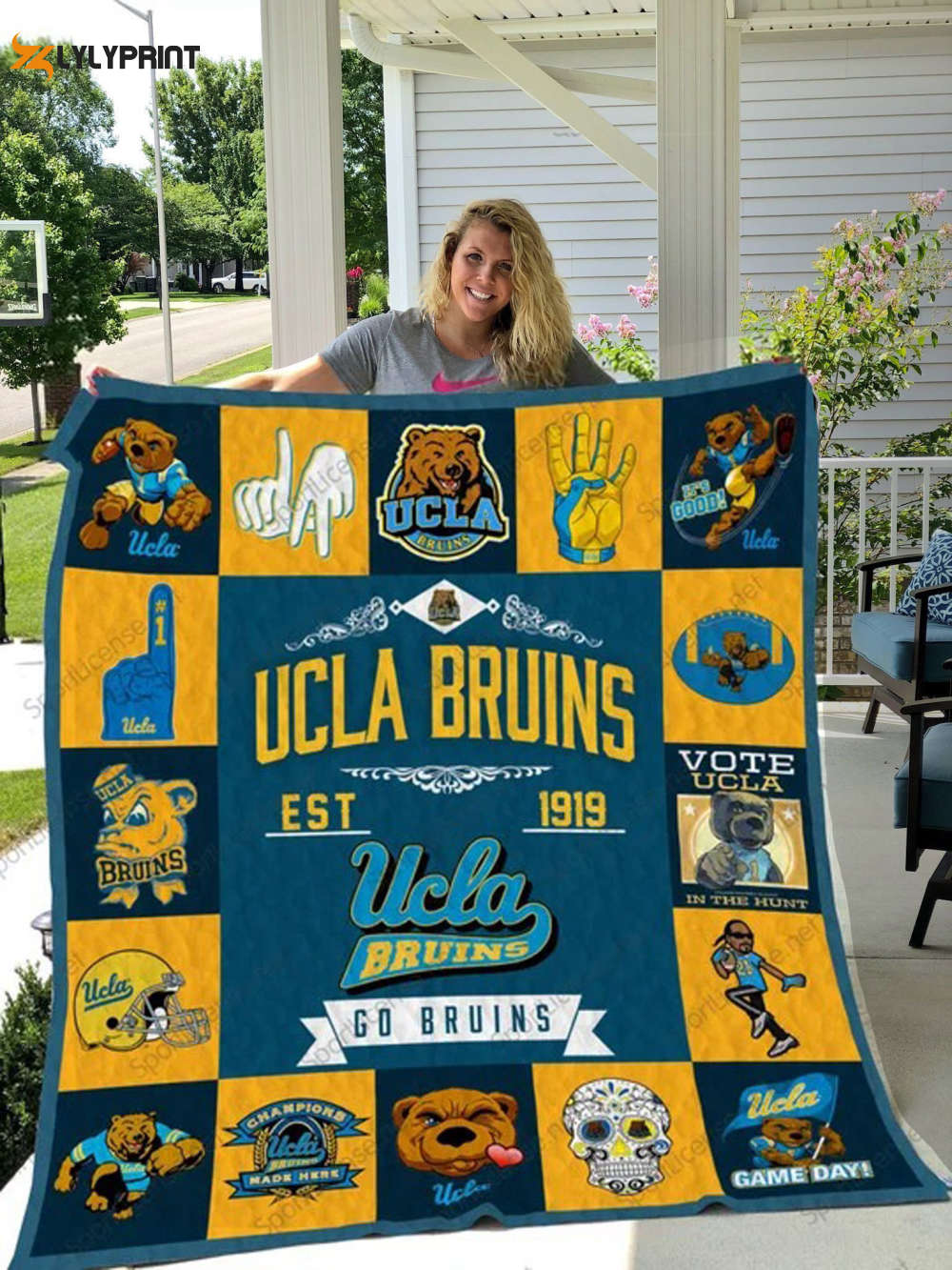 ucla bruins quilt blanket for fans home decor gift