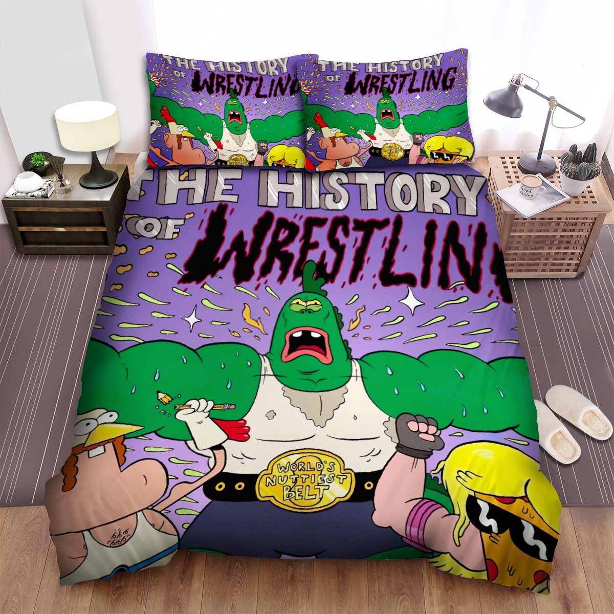 uncle grandpa the history of wrestling bed sheets spread duvet cover bedding sets pxzxe