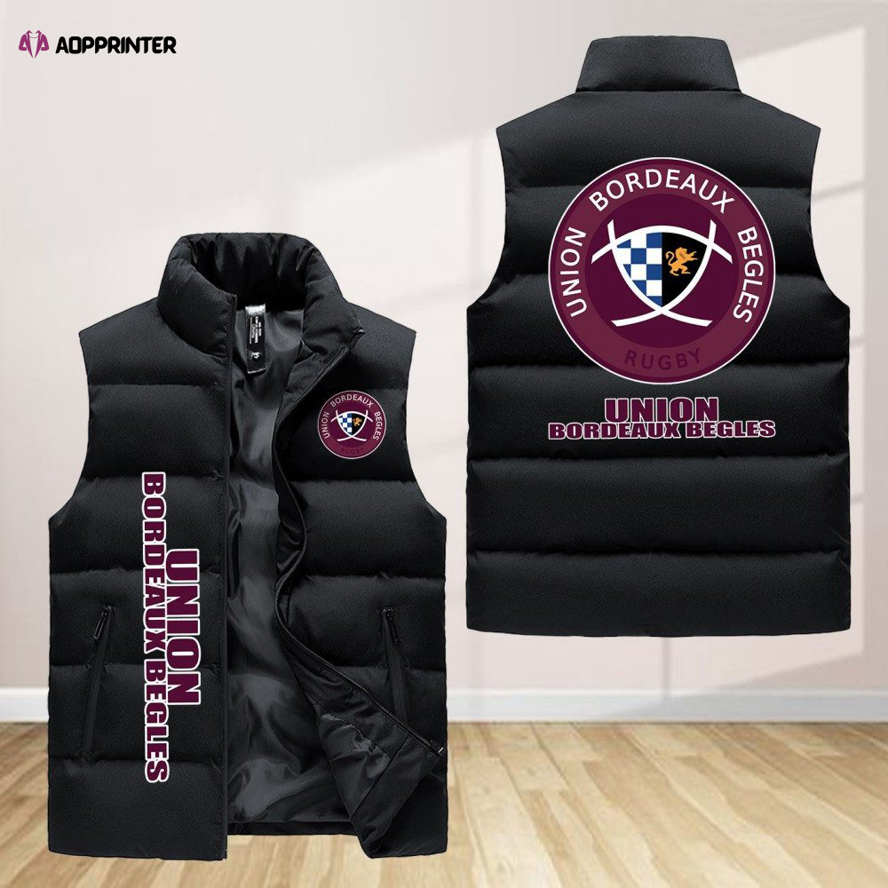 union bordeaux begles sleeveless puffer jacket custom for fans spj0743