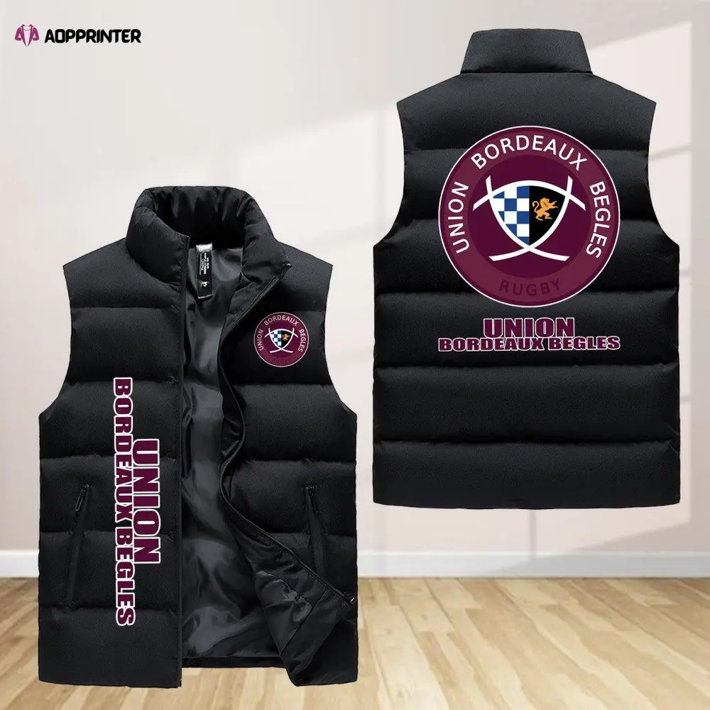 union bordeaux begles sleeveless puffer jacket custom for fans spj0743