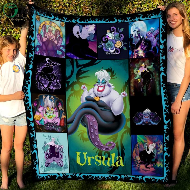 ursula the little mermaid fleece blanket mink sherpa blanket ursula blanket sea witch quilt the little mermaid 1989 blanket quilt blanket 20230925071943832