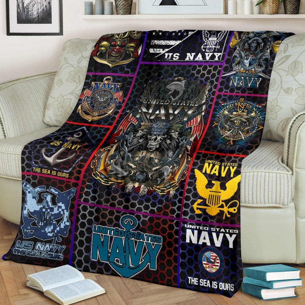 us navy the sea is ours anchor throw blanket pij19