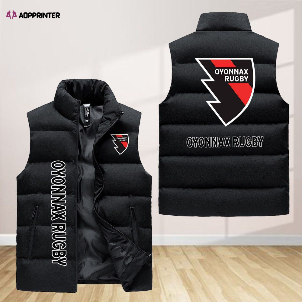 us oyonnax rugby sleeveless puffer jacket custom for fans spj0735