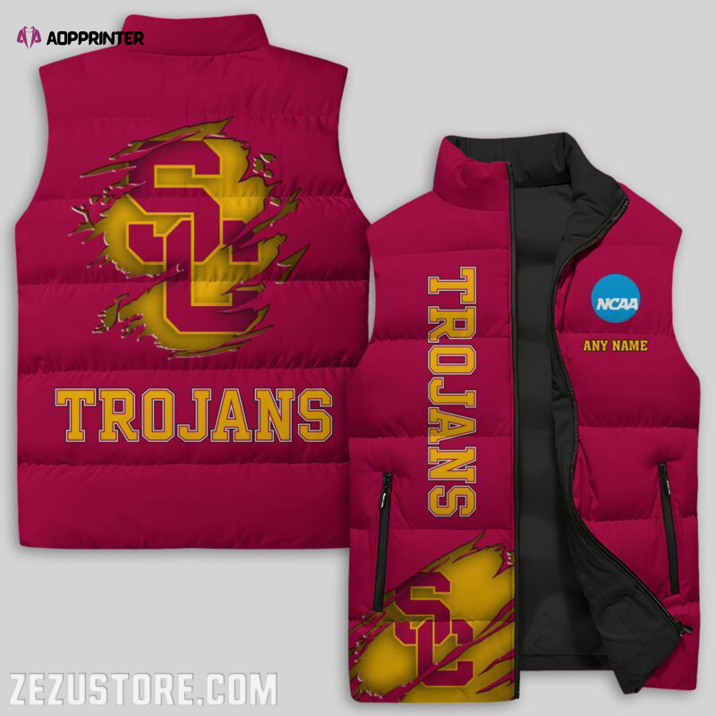 usc trojans ncaa sleeveless puffer jacket custom for fans gifts 3