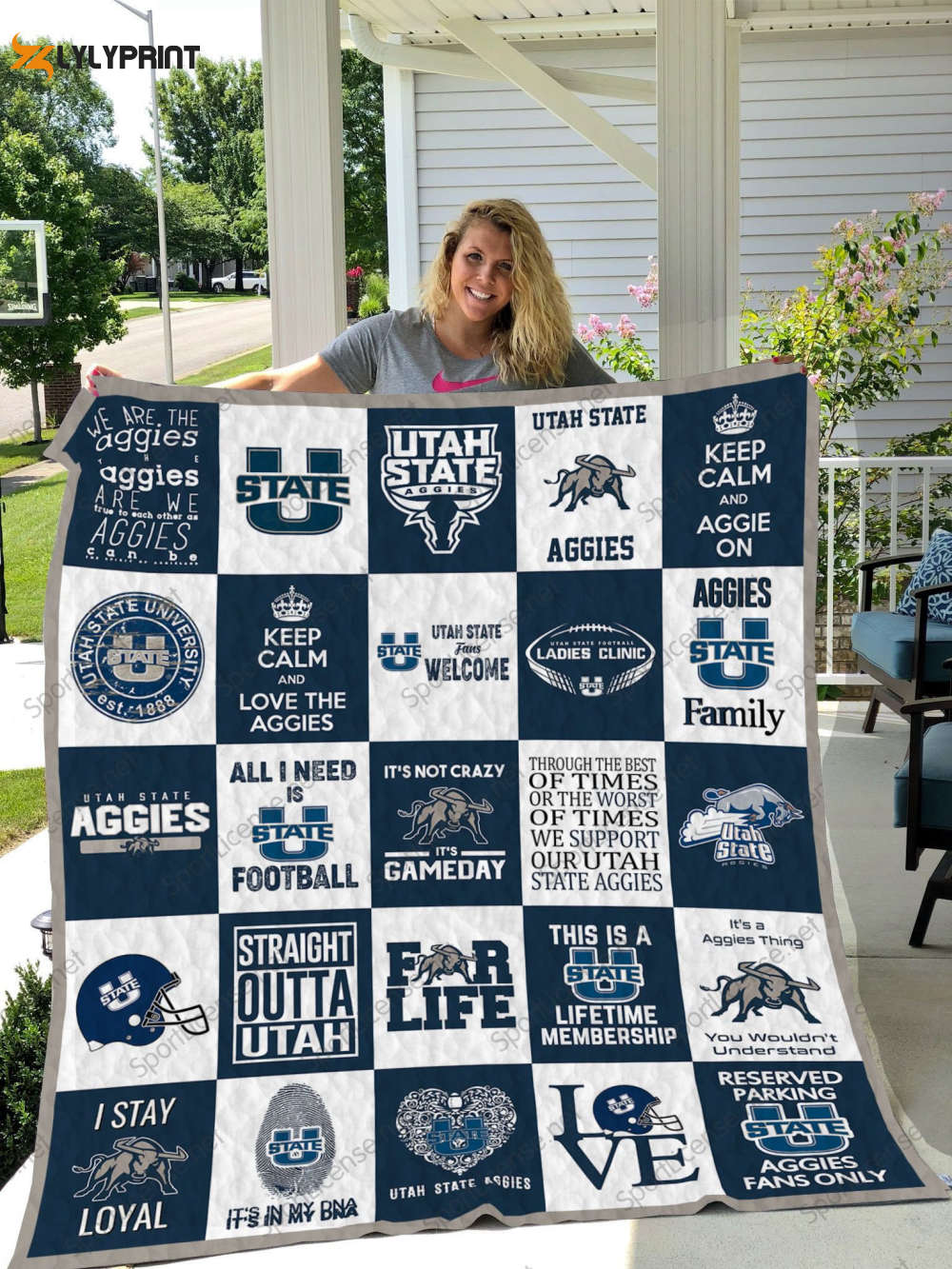 utah state aggies quilt blanket 1