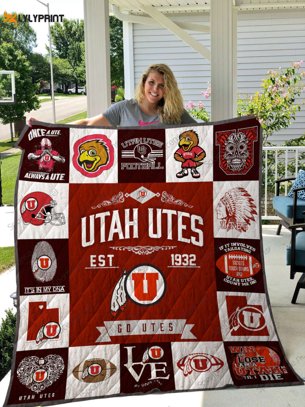 utah utes 3 quilt blanket for fans home decor gift 1