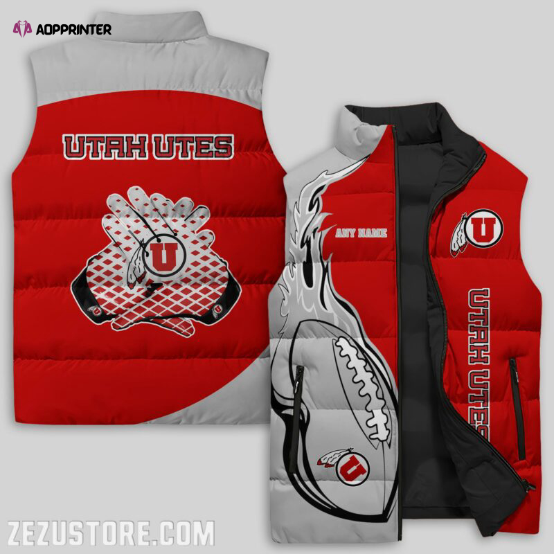 utah utes ncaa sleeveless puffer jacket custom for fans spj0869