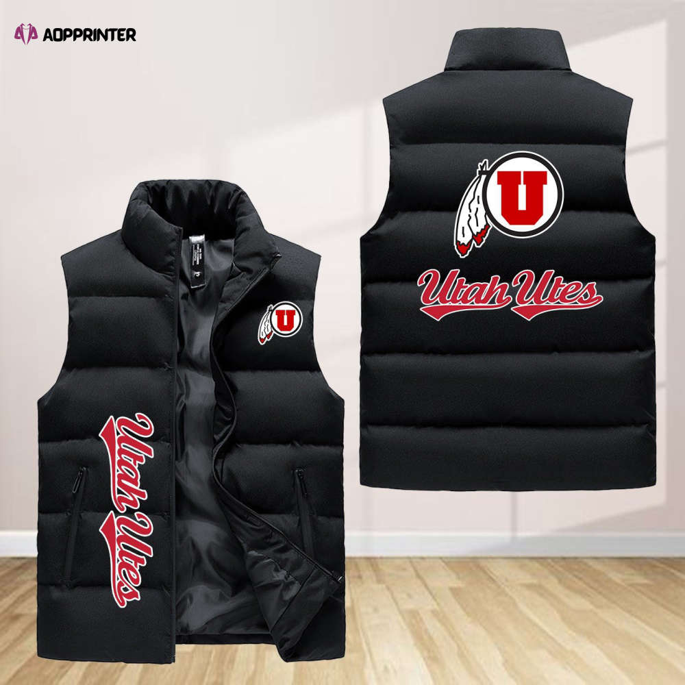 utah utes sleeveless puffer jacket custom for fans gifts