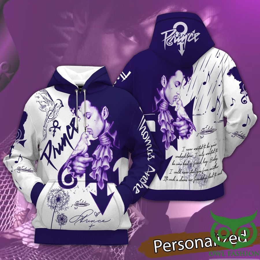 uwQQa6Jm 122 Personalized The Artist Prince Purple White 3D Hoodie