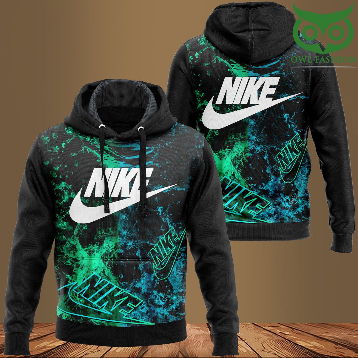 vBqpKKC8 25 Nike green and blue galaxy hoodies and sweatpants