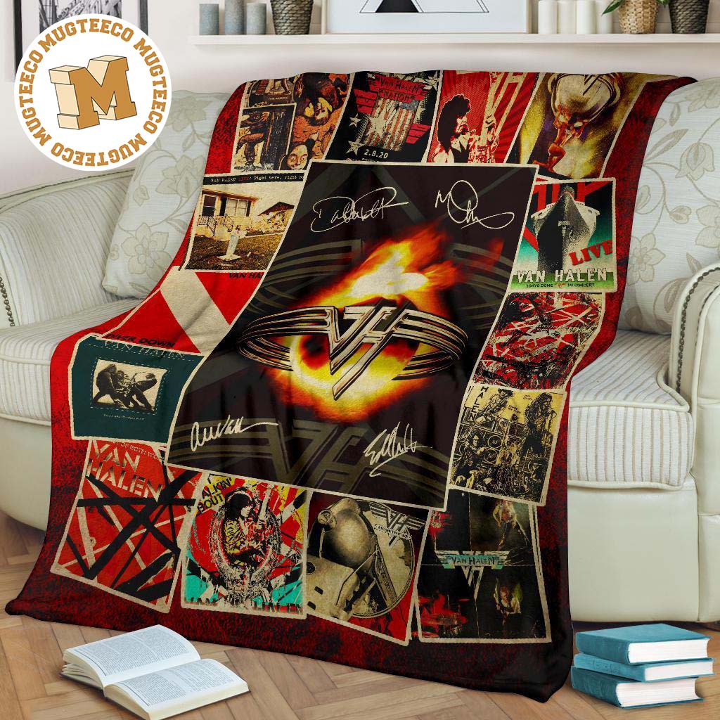 van halen rock band fleece blanket fan gift idea uvxpi