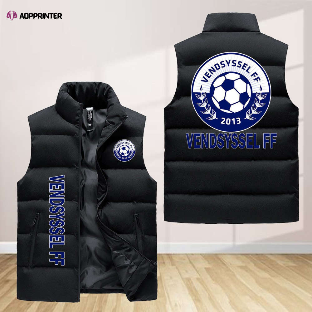 vendsyssel ff sleeveless puffer jacket custom for fans gifts