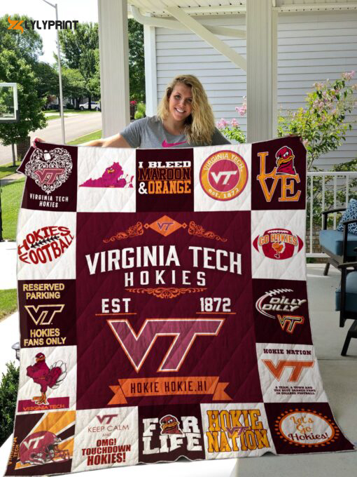 virginia tech hokies 1 quilt blanket for fans home decor gift