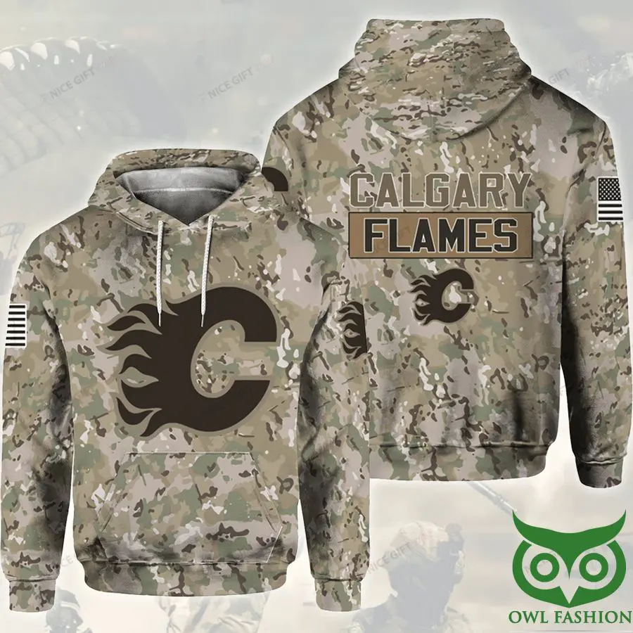 wSk6frPo 342 NHL Calgary Flames Camouflage 3D Hoodie