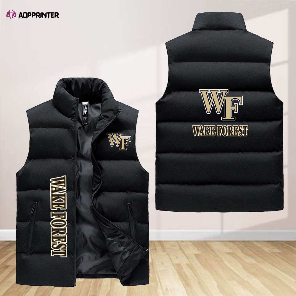 wake forest demon deacons sleeveless puffer jacket custom for fans gifts