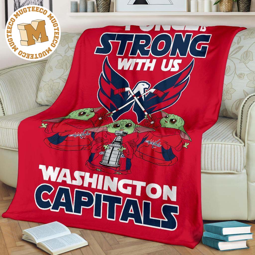 washington capitals baby yoda fleece blanket the force strong roj2y