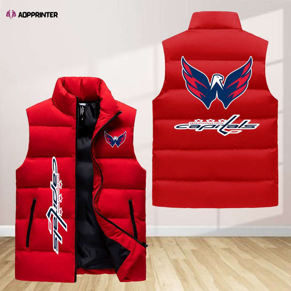 washington capitals sleeveless puffer jacket custom for fans gifts