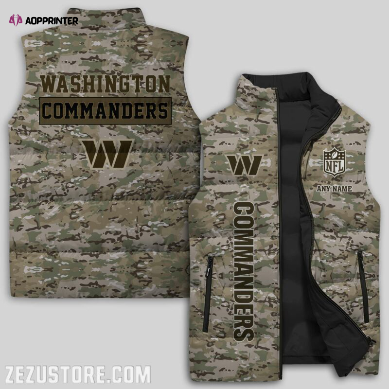 washington commanders nfl sleeveless puffer jacket custom for fans gifts 1